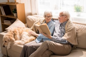 Senior Couple Reading Books